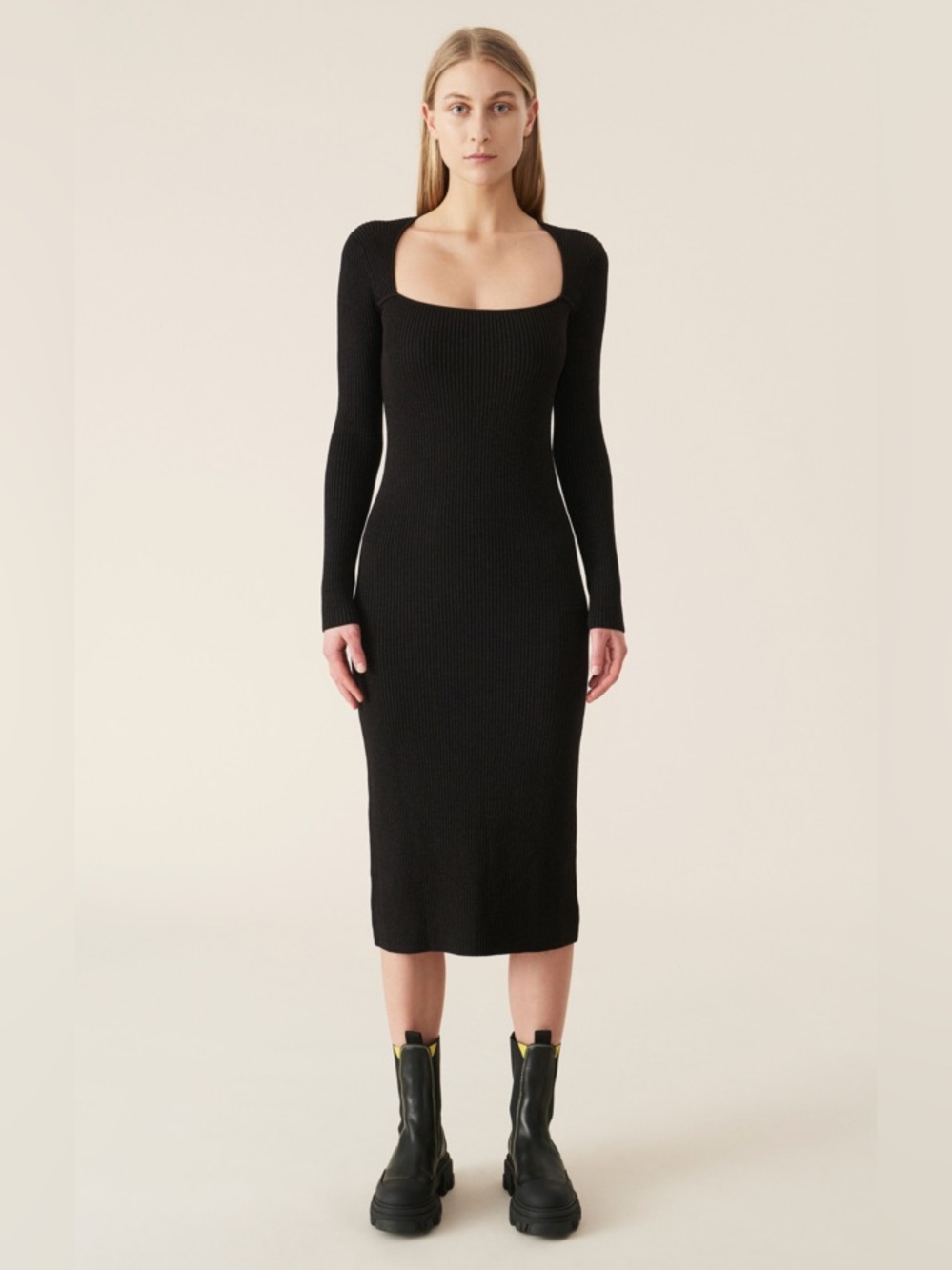 GANNI ribbed knit dress